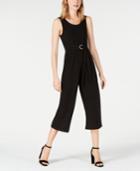 Almost Famous Juniors' Belted Cropped Jumpsuit