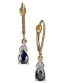 Sapphire (1 Ct. T.w.) & Diamond Accent Drop Earrings In 14k Gold