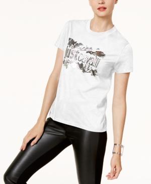 Just Cavalli Cotton Metallic-graphic T-shirt