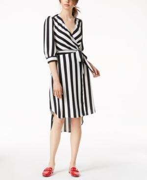 Bar Iii Striped Wrap Dress, Created For Macy's