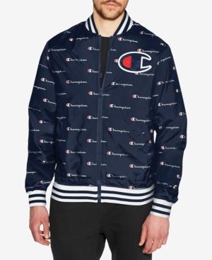 Champion Men's Logo-print Satin Baseball Jacket