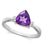 Amethyst (1-1/5 Ct. T.w.) & Diamond Accent Ring In 14k White Gold