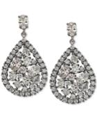 Nina Silver-tone Multi-crystal Teardrop Drop Earrings