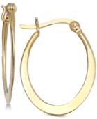 Giani Bernini Flat Oval Hoop Earrings In 18k Gold-plated Sterling Silver, Created For Macy's