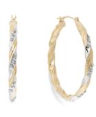 Diamond Accent Carousel Hoop Earrings In 14k Gold