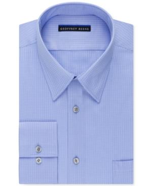 Geoffrey Beene Men's Fitted Wrinkle Free Textured Sateen Dress Shirt
