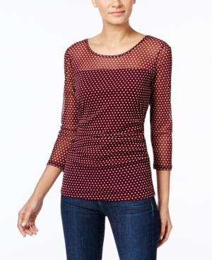 Inc International Concepts Illusion Polka-dot Top, Only At Macy's