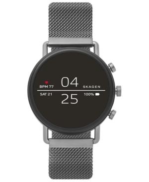 Skagen Men's Falster 2 Smoke Stainless Steel Mesh Bracelet Touchscreen Smart Watch 40mm