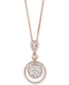 Le Vian Diamond Circle 18 Pendant Necklace (7/8 Ct. T.w.) In 14k Rose Gold