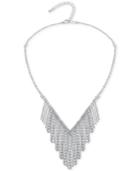 Say Yes To The Prom Silver-tone Crystal V-fringe Necklace, A Macy's Exclusive Style