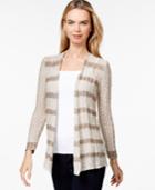 Style & Co. Petite Striped Open-front Cardigan, Only At Macy's