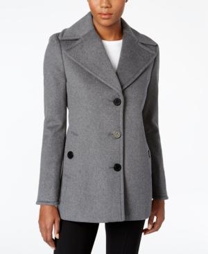 Calvin Klein Wool-cashmere Single-breasted Peacoat, Only At Macy's