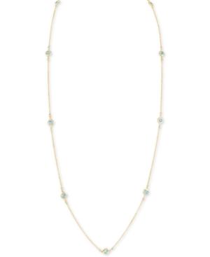 Blue Topaz (10-1/3 Ct. T.w.) And Diamond (5/8 Ct. T.w.) Long 45 Necklace In 14k Gold