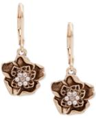 Lonna & Lilly Gold-tone Crystal Flower Drop Earrings