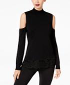Thalia Sodi Cold-shoulder Mock-neck Sweater, Created For Macy's