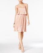 Ny Collection Metallic Pleated Popover Dress