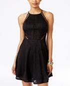 Material Girl Juniors' Cutout Lace Fit & Flare Dress, Only At Macy's