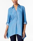 Style & Co. Denim High-low Tunic Shirt, Only At Macy's