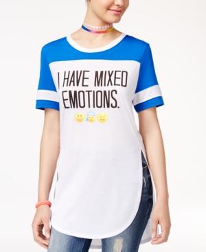 Freeze 24-7 Juniors' Mixed Emotions Graphic Tunic T-shirt