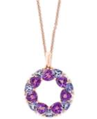 Effy Multi-gemstone (4-1/4 Ct. T.w.) & Diamond Accent Wreath 18 Pendant Necklace In 14k Rose Gold