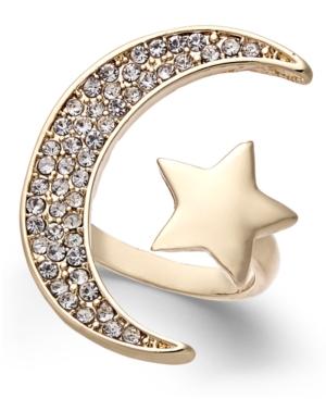 Thalia Sodi Gold-tone Pave Moon & Star Cuff Ring, Created For Macy's