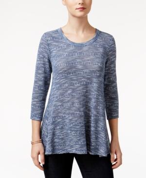 Style & Co. Petite Striped Slub Top, Only At Macy's