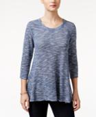 Style & Co. Petite Striped Slub Top, Only At Macy's
