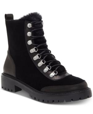 Lucky Brand Ilianna Lace-up Faux Fur Hiker Boots Women's Shoes