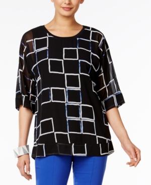 Alfani Dolman-sleeve Chiffon Top, Created For Macy's