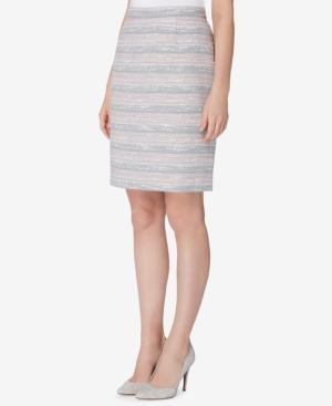 Tahari Asl Petite Striped Tweed Pencil Skirt