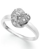 Diamond Ring, Sterling Silver Diamond Love Knot Ring (1/10 Ct. T.w.)