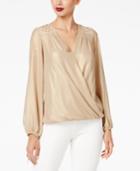 Thalia Sodi Metallic Surplice Top, Created For Macy's