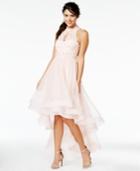 Say Yes To The Prom Juniors' Embellished High-low Halter Dress, A Macy's Exclusive