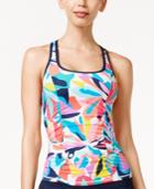 Anne Cole Locker Geo-print Active Tankini Top Women's Swimsuit