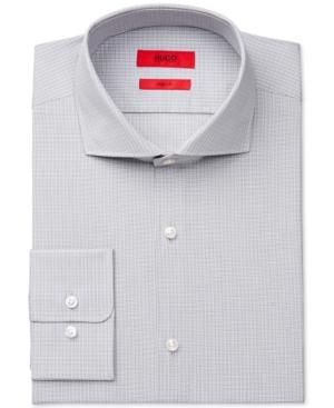 Hugo Slim-fit Light Gray Check Dress Shirt