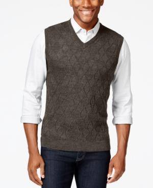 Club Room Merino Textured Argyle Vest, Only At Macy's