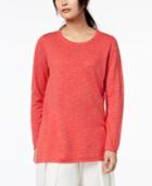 Eileen Fisher Organic Linen Blend Marled Sweater