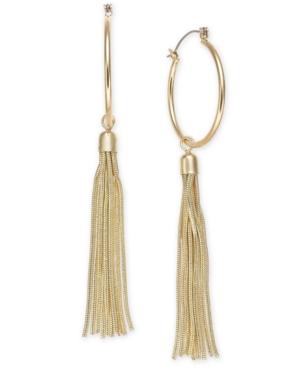Thalia Sodi Gold-tone Chain Tassel Hoop Earrings, Created For Macy's