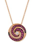 Le Vian Extraterrestrials Passion Ruby (1/2 Ct. T.w.) & Diamond (1/5 Ct. T.w.) Pendant Necklace In 14k Rose Gold