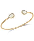 Danori Pave & Imitation Mother-of-pearl Textured Cuff Bracelet, Created For Macy's