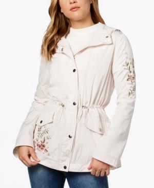 Coffeeshop Juniors' Hooded Embroidered Anorak