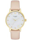 Kate Spade New York Women's Monogram Metro Vachetta Leather Strap Watch 34mm Ksw1098