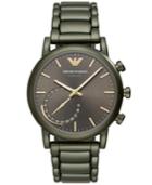 Emporio Armani Men's Connected Green Stainless Steel Bracelet Hybrid Smart Watch 43mm