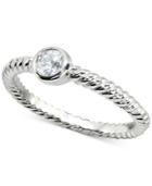 Giani Bernini Cubic Zirconia Bezel Twisted Ring In Sterling Silver, Created For Macy's