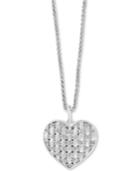 Effy Diamond Woven Heart Pendant Necklace (1/3 Ct. T.w.) In Sterling Silver