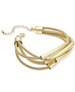 Inc International Concepts Gold-tone Metal Spring Flex Bracelet, Only At Macy's