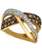 Le Vian Chocolatier Diamond Crisscross Ring (1-1/8 Ct. T.w.) In 14k Gold