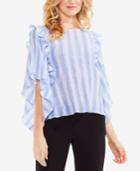 Vince Camuto Stripe Puckered Ruffle Top