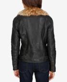 Lucky Brand Leather Faux-fur-trim Jacket
