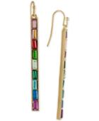 Rachel Rachel Roy Gold-tone Multi-stone Bar Linear Drop Earrings